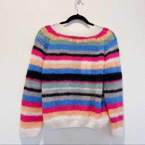 Michaela Buerger silk Mohair blend  Mock Neck Striped Sweater Multi XS - Picture 9 of 14